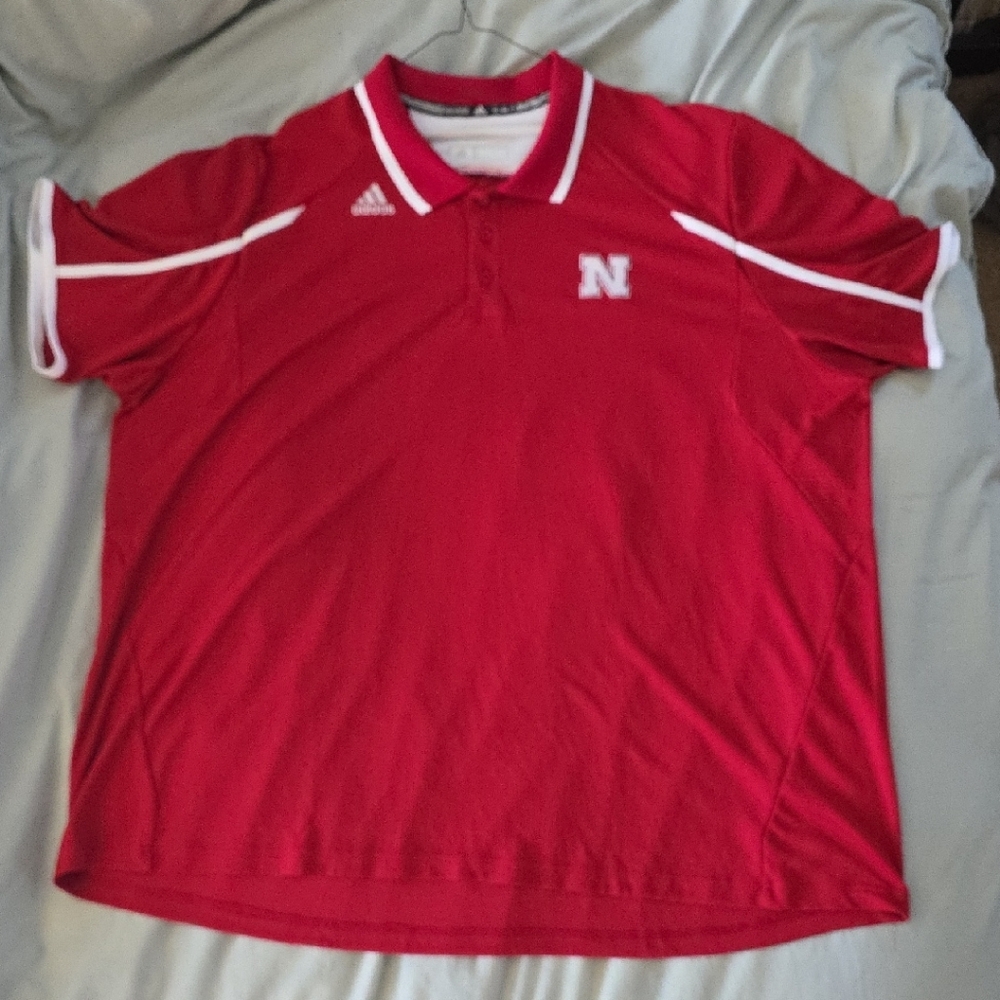 Adidas Red Polo with White Details